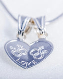 Sterling Silver Broken Heart Pendant Necklace: Gay Men's Love Symbol