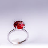 Red stud earrings and pendant necklace, sterling silver, January birthstone jewelry, birthday gift