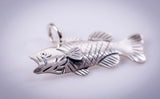 Silver Bass Necklace, Gift for Fisherman, Angler Jewelry