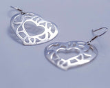 Unique Heart earrings, your heart in mine, sacred geometry, heart jewelry, Mothers day gift