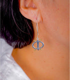 Silver Adinkra Wawa Aba Drop Earrings: Akan Symbol of Strength