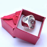 Sterling Silver Wide Band Ring: Ghanaian Gye Nyame Adinkra Symbol