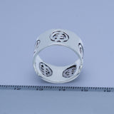Sterling Silver Wide Band Ring: Ghanaian Gye Nyame Adinkra Symbol
