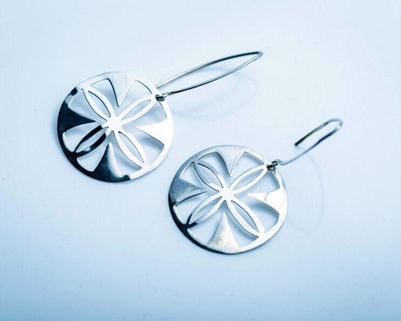 Sterling silver earrings, sacred geometric jewelry, gift for her