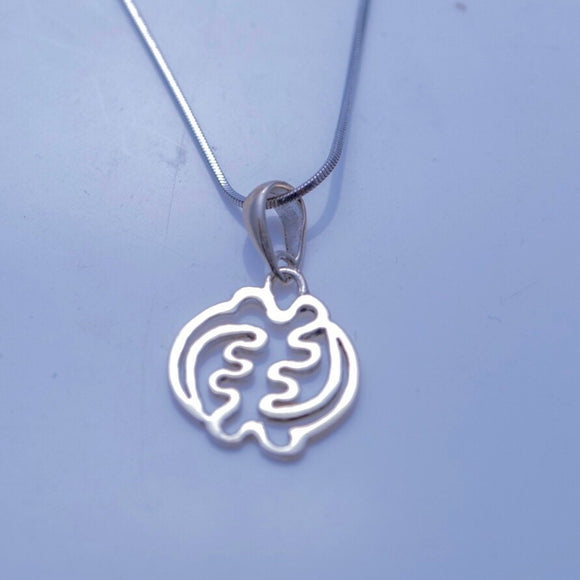 Gye Nyame necklace means God First,Sterling silver adinkra handmade pendant,Africa Cultural jewelry afrocentric