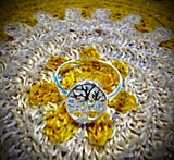 Handmade Sterling Silver Tree of Life Ring, Gold Overlay