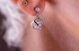 Sparkling chemistry earrings, science gift for her, silver dainty dangles, graduation gift