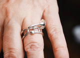 Music themed ring, Gift for Trombone player,  silver handmade statement ring, New Orleans jewelry, Jazz inspired, horn section gift