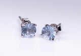 London blue silver studs, March birthday gift, Pisces gift