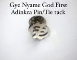 Gye Nyame tie tack,  Sterling silver pin, Adinkra symbol, handmade gift for him or her,African,Cultural conscious jewelry