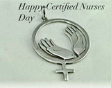 Sterling Silver Female Empowerment Pendant: Healing Hands Necklace