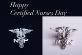 Nurse practitioner pendant, caduceus with an NP, sterling silver medical emblem, graduation present for nursing student