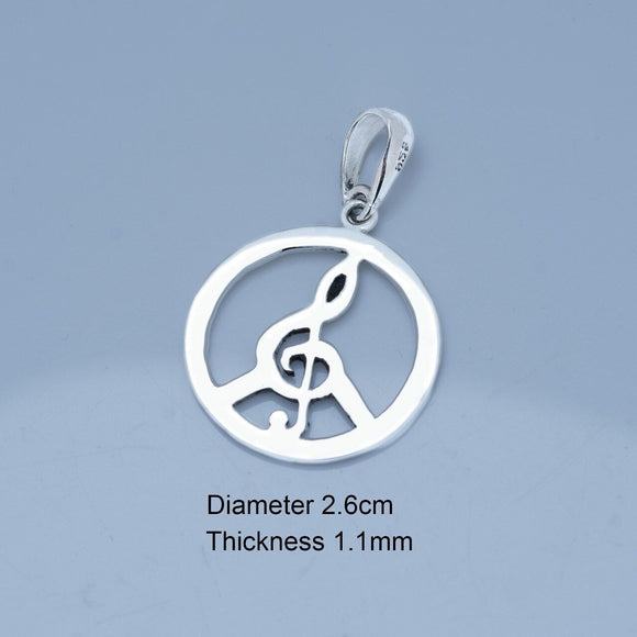 Peace Sign Pendant, Music note necklace, treble clef symbol, New Orleans jewelry, Chester Allen, Power of Love gift,