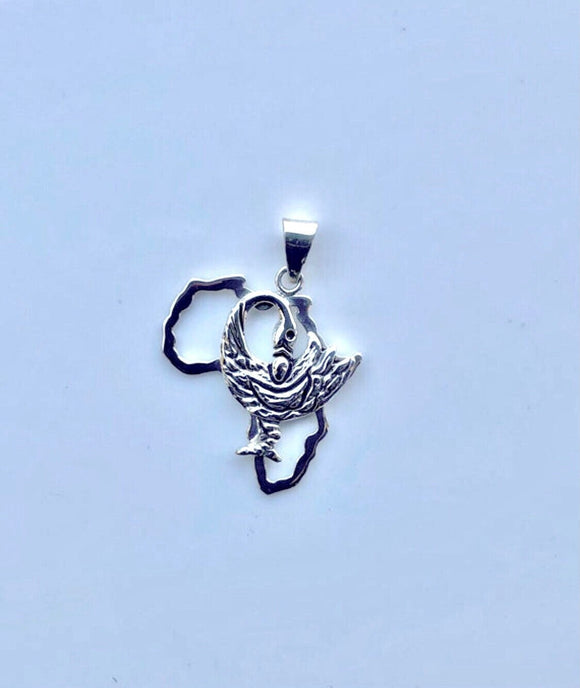 Africa Sankofa bird pendant, handmade in Sterling silver   remembering to honor elders and ancestors of The motherland, African Diaspora Day