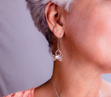 Silver Crab Drop earrings,  Cancer Zodiac sign