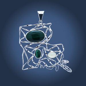 Louisiana Necklace, Statement State pendant in Sterling silver