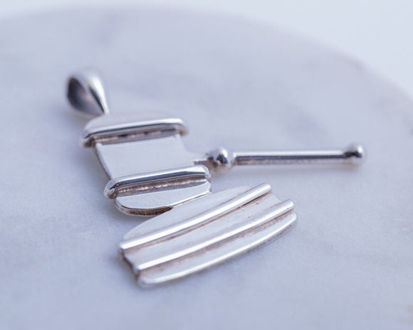 Gavel pendant for judge, lawyers gift, law student gift Sterling silver handmade mallet accessories for auction, formal or office wear