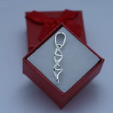 Silver DNA necklace, February Birthstone Amethyst, purple double helix pendant, science jewelry genetics biology medical gift for her