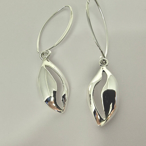 Silver Cowrie shell Earrings, gift for her, handmade dangle sterling silver unique jewelry