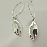 Silver Cowrie shell Earrings, gift for her, handmade dangle sterling silver unique jewelry