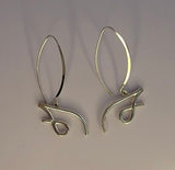 Silver Initial Drop Earrings: Letter S or J, Handmade