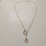 Sterling Silver Heart Lariat Necklace: Handmade Y Necklace