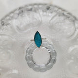 Blue sea glass ring, pinky size 4 ring, handmade solitaire, beach lovers gift