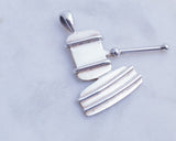 Gavel pendant for judge, lawyers gift, law student gift Sterling silver handmade mallet accessories for auction, formal or office wear
