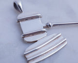 Gavel pendant for judge, lawyers gift, law student gift Sterling silver handmade mallet accessories for auction, formal or office wear