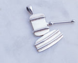 Sterling Silver Gavel Pendant: Handmade Law Student Gift