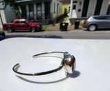 Silver Tourmaline bracelet, Red Tourmaline gem cuff, Mothers Day Gift for her