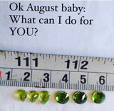 Peridot charm necklace, sterling silver, green circle pendant, Mothers Day gift for her