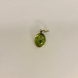 Peridot necklace, August birthday gift, green oval pendant