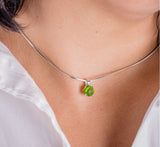 Peridot Green Sterling Silver Necklace - August Birthstone Jewelry