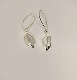 Silver Cowrie shell Earrings, gift for her, handmade dangle sterling silver unique jewelry