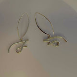 Silver Initial Drop Earrings: Letter S or J, Handmade