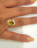 Yellow topaz ring, 23rd anniversary gift, Sterling silver golden topaz statement ring, Handmade jewelry, November birthstone