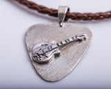 Leather braided necklace, Woven Brown chord. Sterling silver clasp, study handmade leather chain, accessory to hand pendants