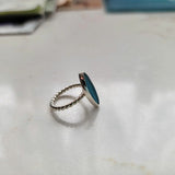 Blue sea glass ring, pinky size 4 ring, handmade solitaire, beach lovers gift