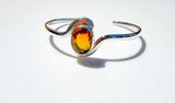 Silver Tourmaline bracelet, Red Tourmaline gem cuff, Mothers Day Gift for her
