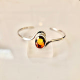 Silver Tourmaline bracelet, Red Tourmaline gem cuff, Mothers Day Gift for her