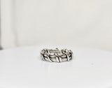 Handmade Sterling Silver Double Band Ring, Coil Wrapped Thumb Ring