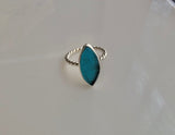 Green sea glass ring, sterling silver pinky size 5 ring, handmade solitaire, beach lovers gift