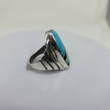 Handmade Sterling Silver Turquoise Statement Ring - Size 11