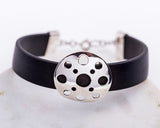 Handmade Rubber & Sterling Silver Cuff Bracelet