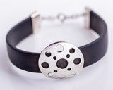 Handmade Rubber & Sterling Silver Cuff Bracelet