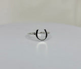 Silver Horseshoe ring, good luck gift, dainty minimalist horseshoe in sterling silver, equestrian jewelry, rancher gift