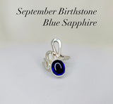 Handmade Faceted Sapphire Ring: Sterling Silver September Birthstone