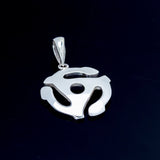 Sterling Silver 45 RPM Adapter Necklace: Retro Music Pendant