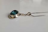Blue Topaz Sterling Silver Necklace: Handmade Gemstone Pendant